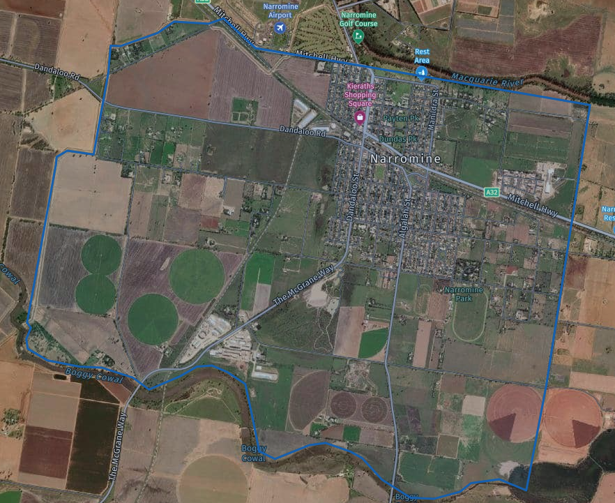 Map of eligible testing area 